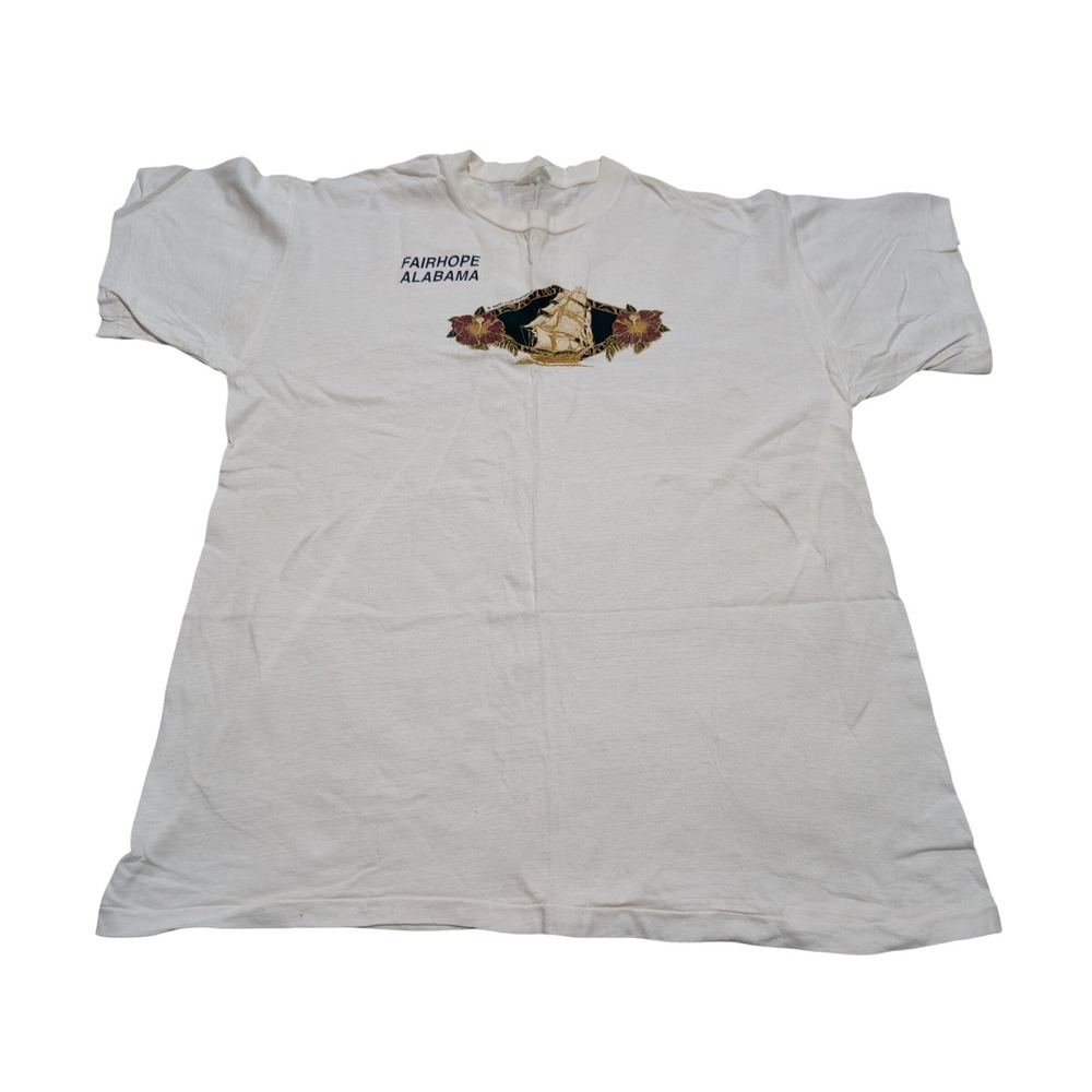 Vintage Fairhope Alabama T-Shirt Mens Large Ship 90s Robert Allan Sportswear